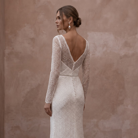 Simple Lace Wedding Dress for a Civil Wedding