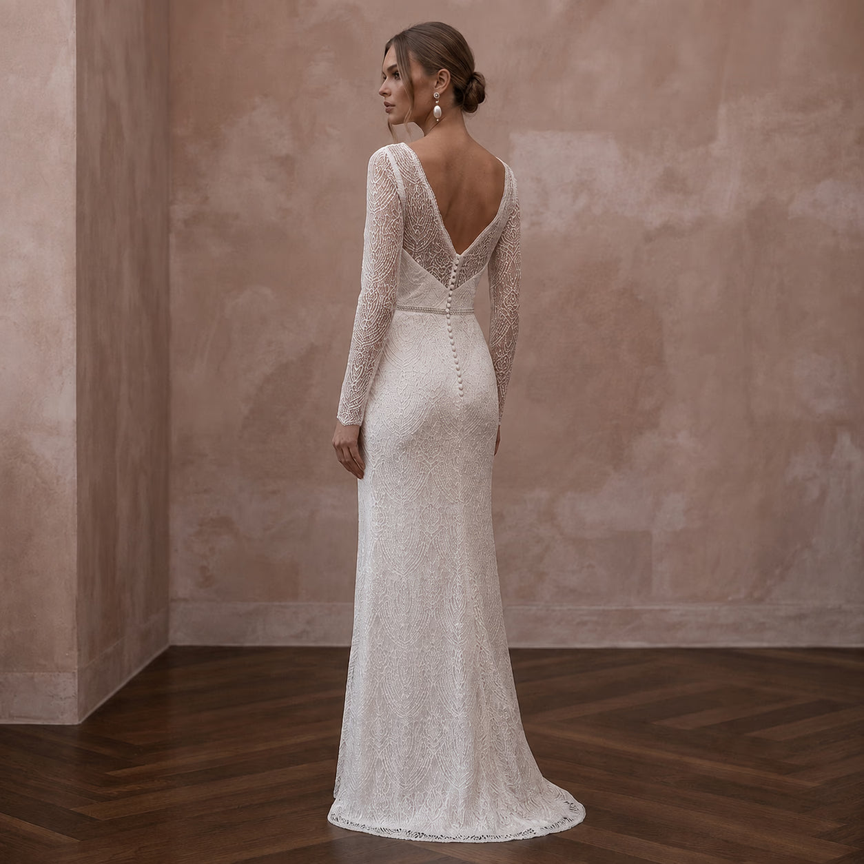 Simple Lace Wedding Dress for a Civil Wedding