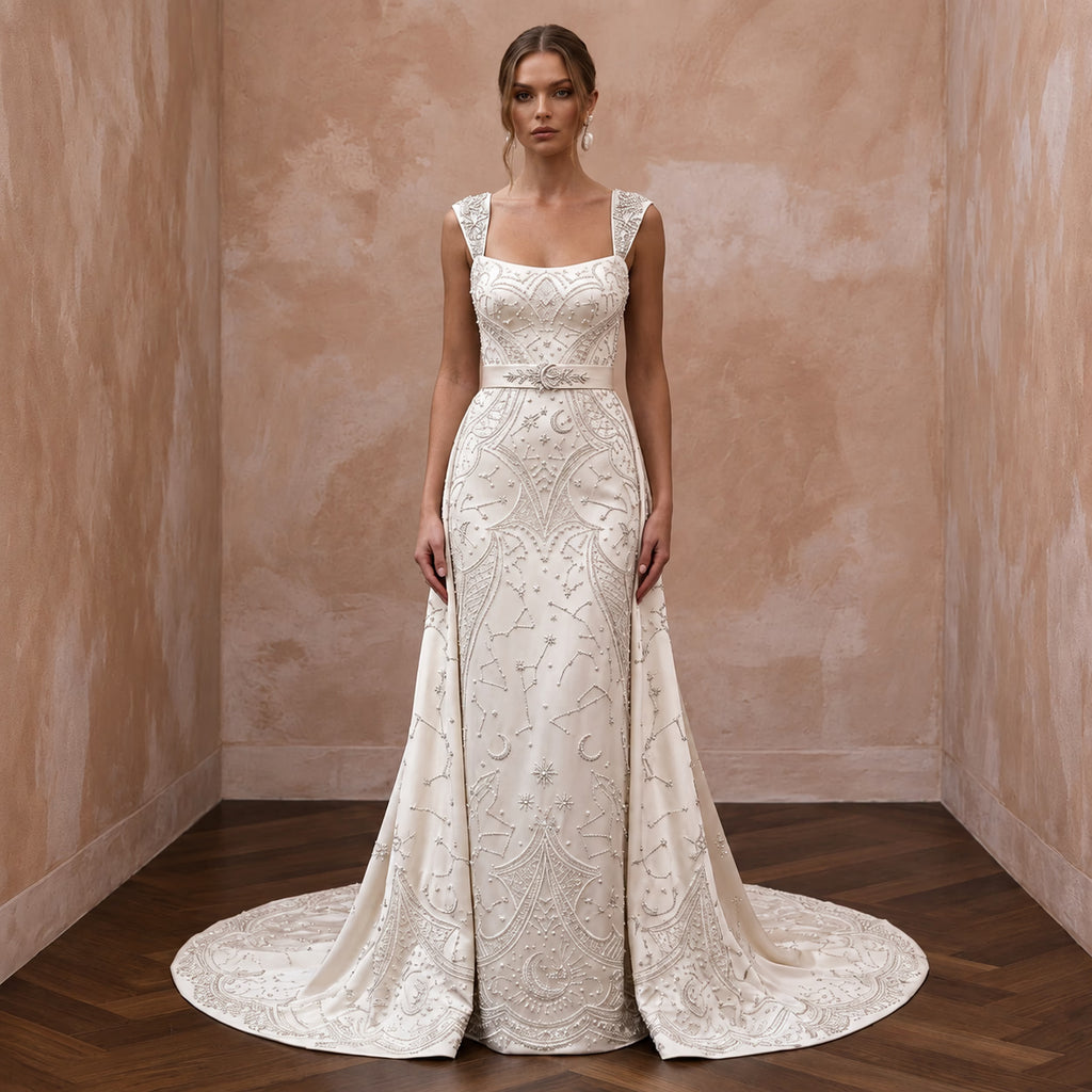 Simple Satin Bridal Gown for a Mature Bride