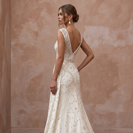 Simple Satin Bridal Gown for a Mature Bride