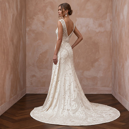 Simple Satin Bridal Gown for a Mature Bride