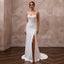 Simple Satin Sheath Wedding Dress for a Beach Wedding