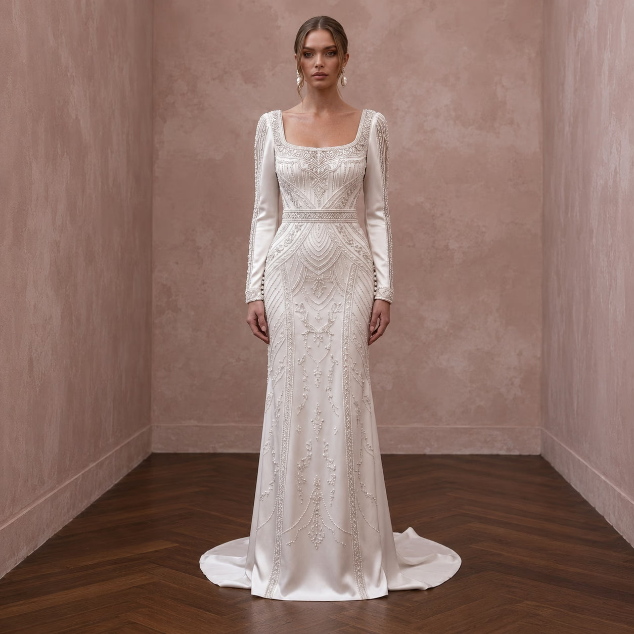 Simple Satin Sheath Wedding Dress for a Second Wedding