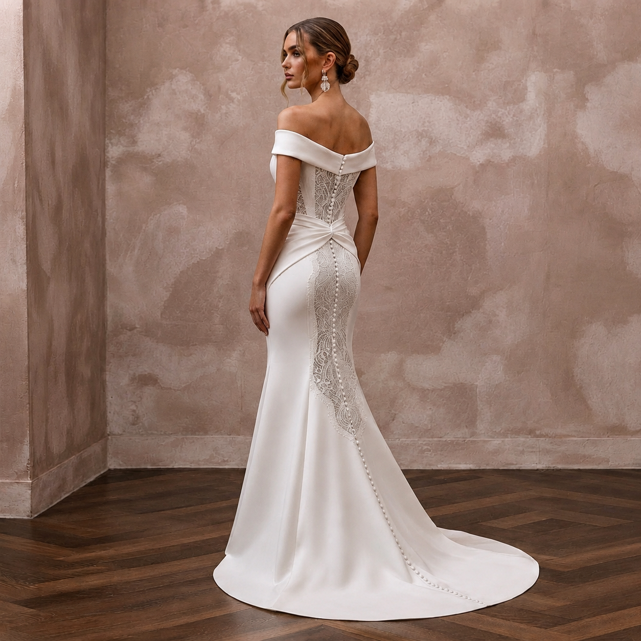 Simple Satin Trumpet Wedding Dress for a Civil Wedding - Apparel & Accessories > Clothing > Wedding & Bridal Party Dresses > Wedding Dresses - Mignonette Bridal