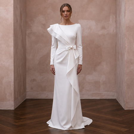 Simple Satin Wedding Dress for a Civil Wedding
