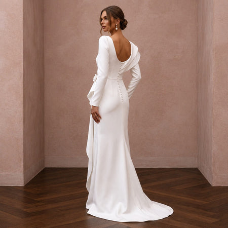Simple Satin Wedding Dress for a Civil Wedding