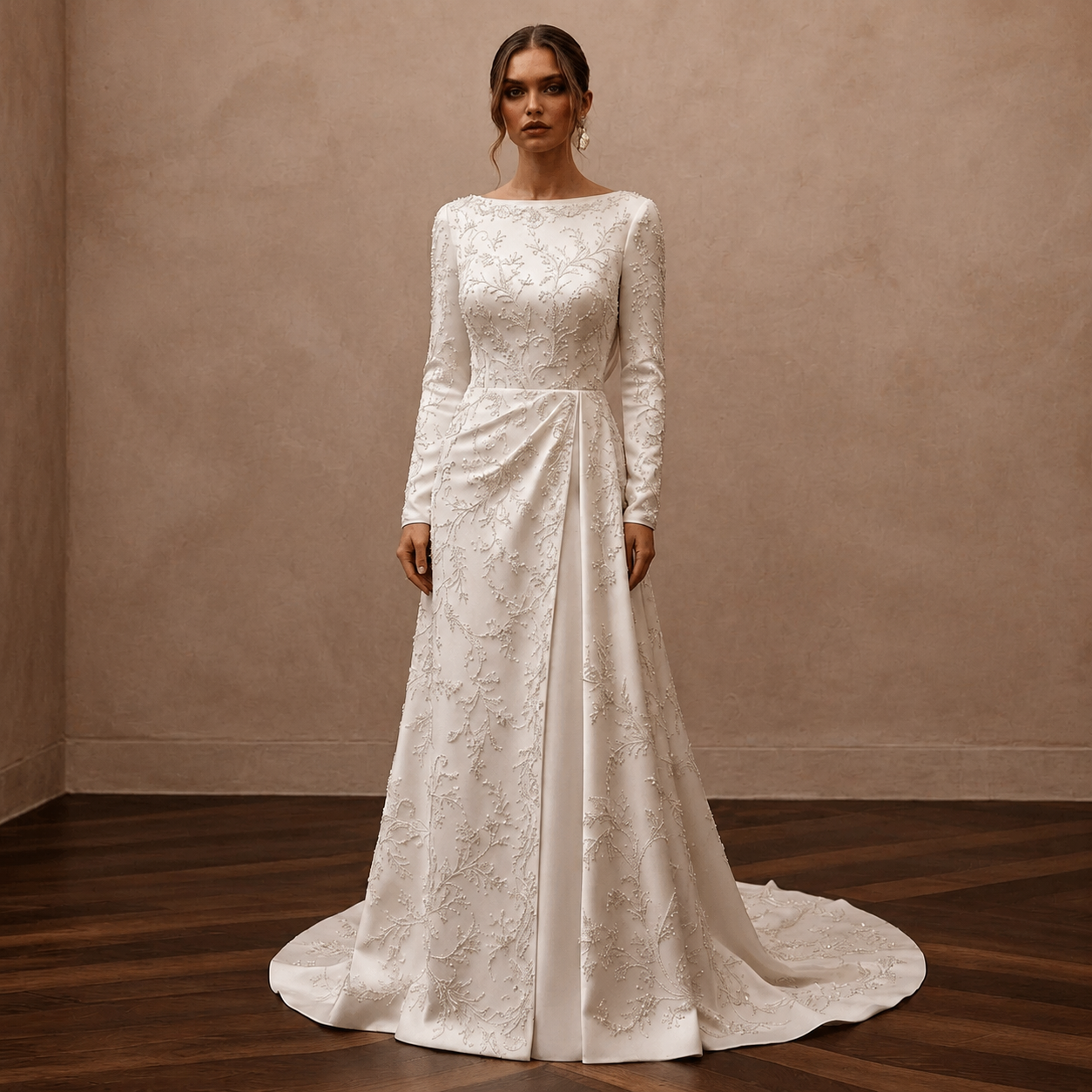 Simple Satin Wedding Dress for a Registry Office Wedding - Apparel & Accessories > Clothing > Wedding & Bridal Party Dresses > Wedding Dresses - Mignonette Bridal