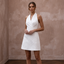 Simple White Stretch Cotton Sateen Mini for Elopement