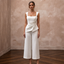 Sleek Cream Stretch Mikado Culotte Jumpsuit for Gallery Elopement