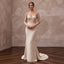 Sleek Nude Mesh Illusion Column Bridal Gown for Anniversary Photoshoot