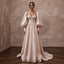 Soft Blush Silk Taffeta Balloon Sleeve Gown for Elopement - Apparel & Accessories > Clothing > Wedding & Bridal Party Dresses > Wedding Dresses - Mignonette Bridal