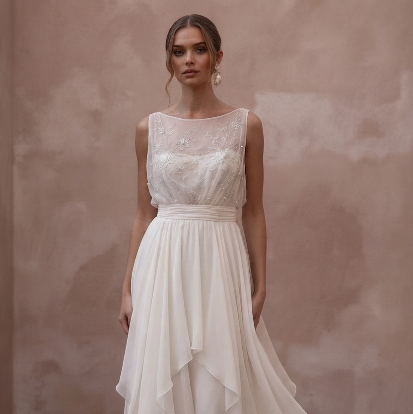 Soft Chiffon Wedding Dresses with Flowing Elegance