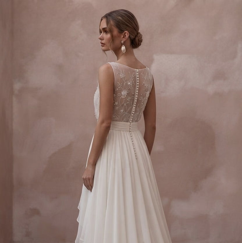 Soft Chiffon Wedding Dresses with Flowing Elegance - Apparel & Accessories > Clothing > Wedding & Bridal Party Dresses > Wedding Dresses - Mignonette