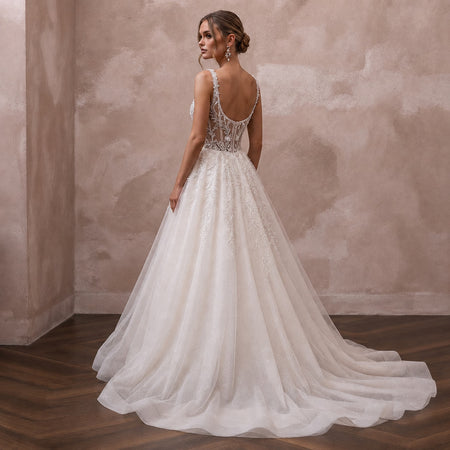 Soft Tulle Wedding Dresses with Princess - Inspired Style - Apparel & Accessories > Clothing > Wedding & Bridal Party Dresses > Wedding Dresses - Mignonette