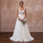 Soft White Dotted Swiss Tulle A-Line Dress for Backyard Reception