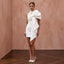Soft White Faille Architectural Oversized Bow Mini Dress