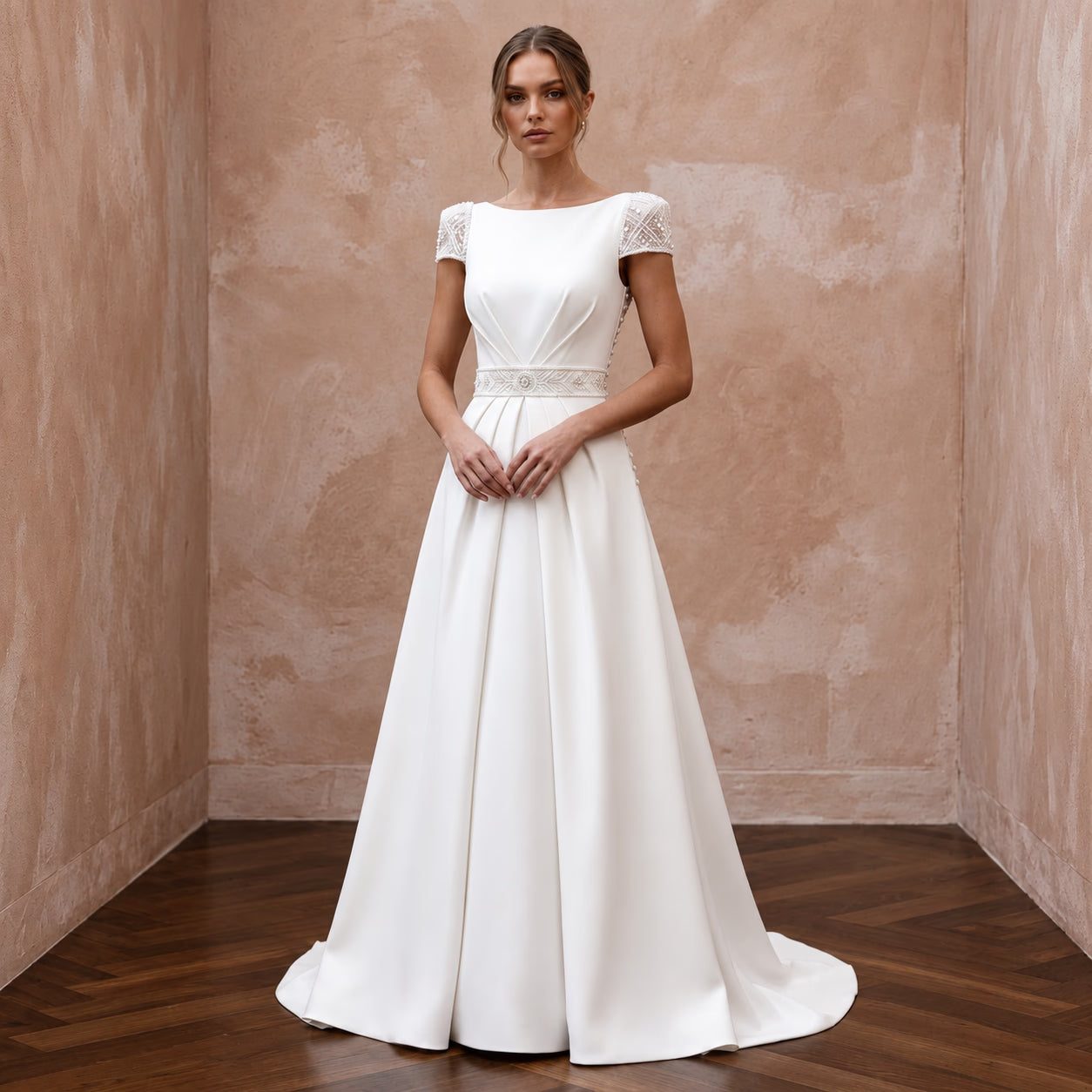 Sophisticated A-Line Bridal Dress for a Second Marriage
