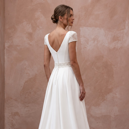 Sophisticated A-Line Bridal Dress for a Second Marriage