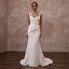 Sophisticated Cream Ribbed Crepe Fit-and-Flare Bridal Gown for City Hall