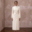 Sophisticated Cream Wool Crepe Coat Bridal Dress for City Hall Winter