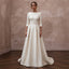 Sophisticated Ivory Brocade A - Line Bridal Gown for Winter Rehearsal Dinner - Apparel & Accessories > Clothing > Wedding & Bridal Party Dresses > Wedding Dresses - Mignonette Bridal