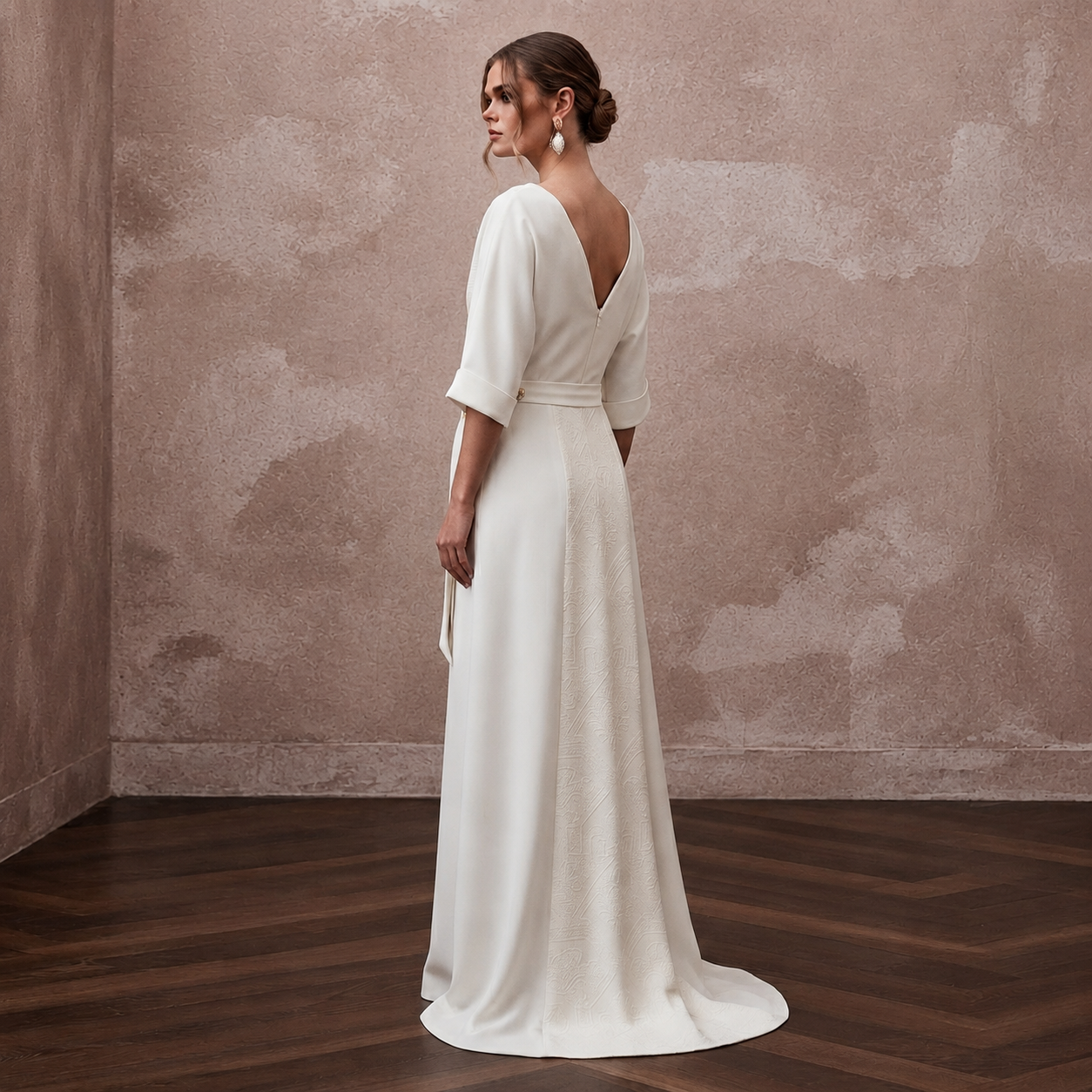Sophisticated Ivory Lyocell Wrap Dress for Post-Elopement Dinner Secondary image