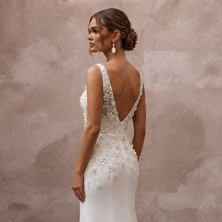 Sophisticated Wedding Dresses with Handcrafted Floral Beading