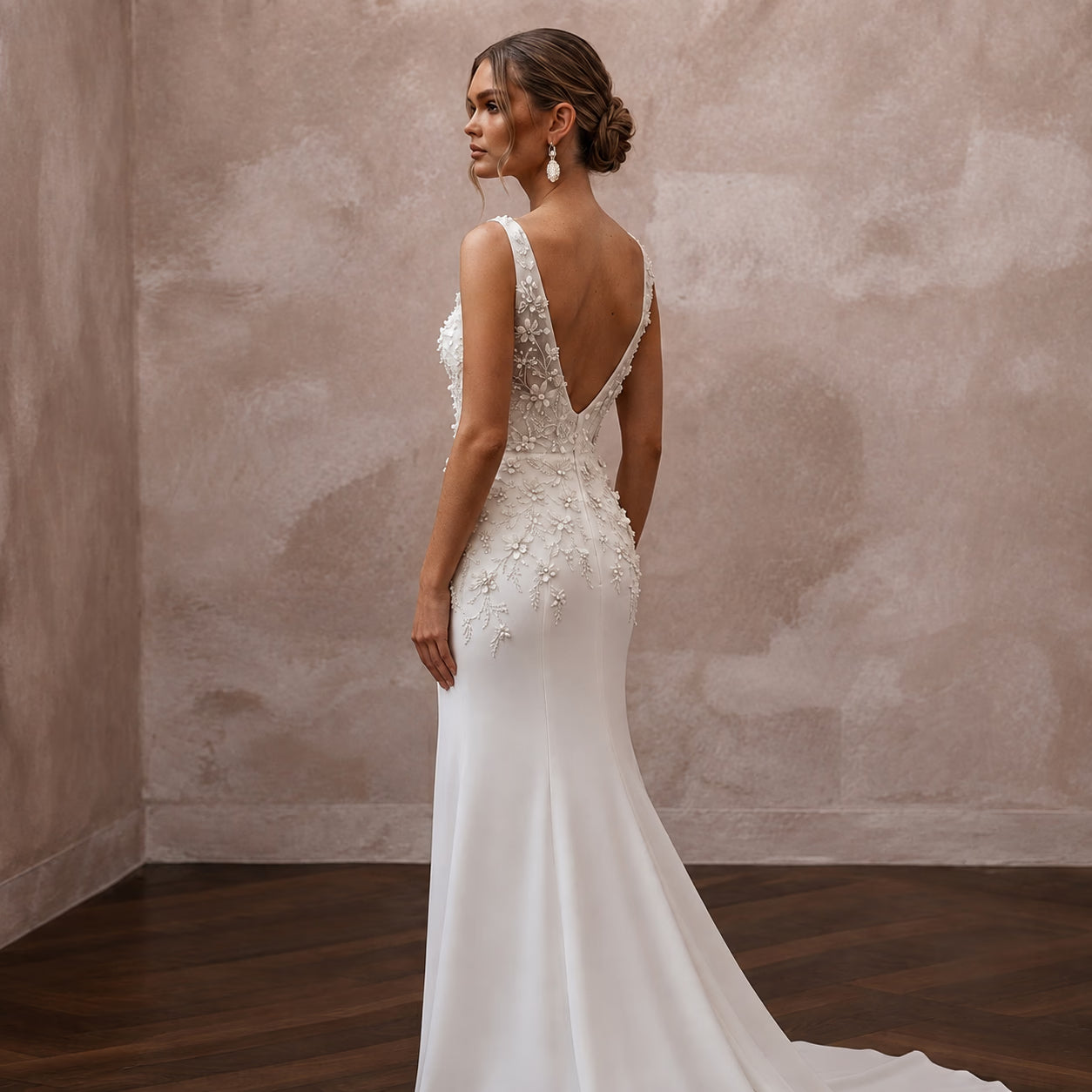 Sophisticated Wedding Dresses with Handcrafted Floral Beading Secondary image