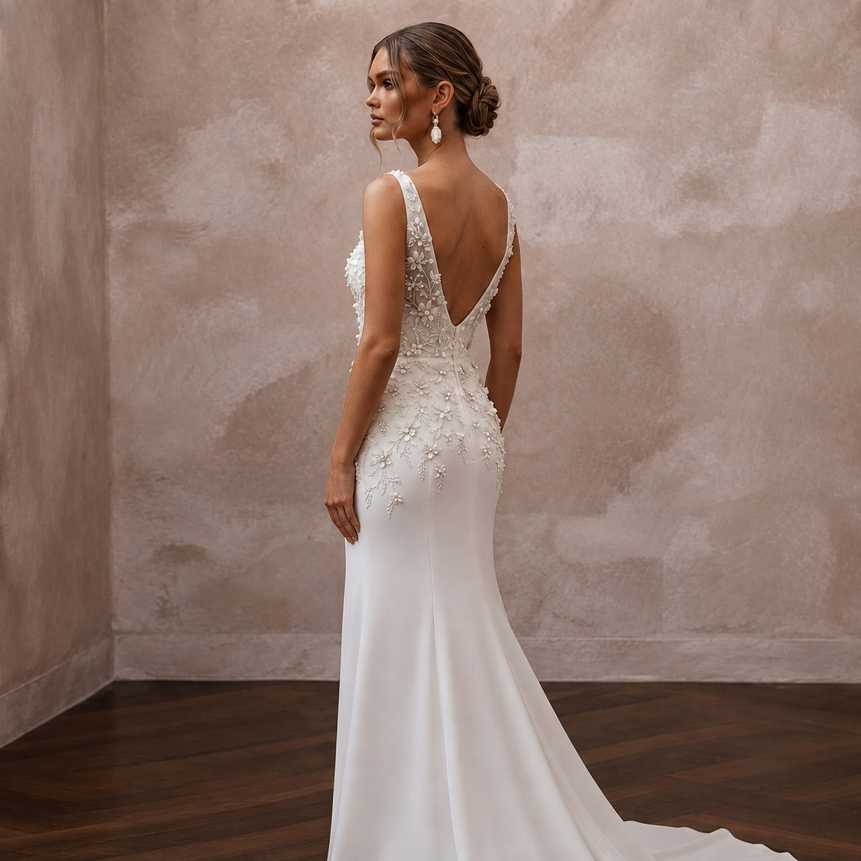Sophisticated Wedding Dresses with Handcrafted Floral Beading