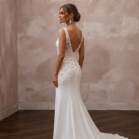 Sophisticated Wedding Dresses with Handcrafted Floral Beading