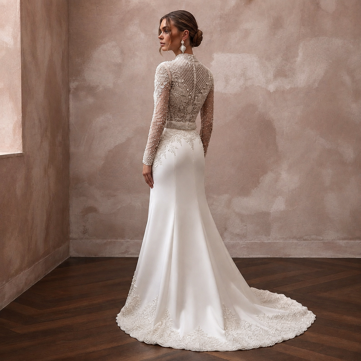 Sophisticated Wedding Dresses with Handcrafted Pearl Embroidery Secondary image