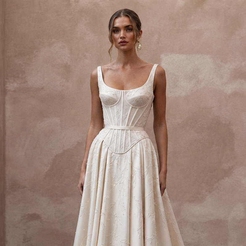 Sophisticated Wedding Dresses with Sculpted Corset Waists