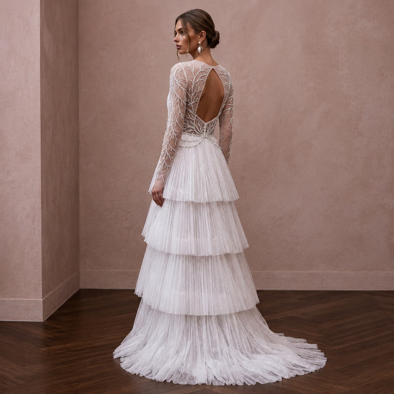Sparkling White Iridescent Tulle Dress for Winter Wonderland Elopement Secondary image