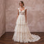 Spellbinding Ivory Flocked Tulle Boho Bridal Gown for Vow Renewal