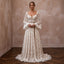 Spellbinding Ivory Flocked Tulle Boho Gown for Vow Renewal - Apparel & Accessories > Clothing > Wedding & Bridal Party Dresses > Wedding Dresses - Mignonette Bridal
