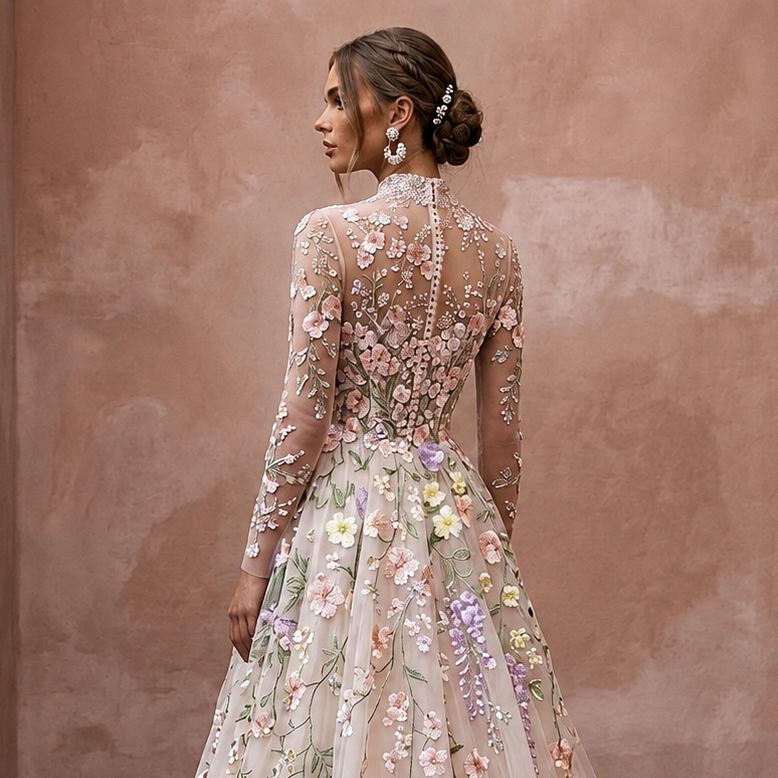 Spring Wedding Dresses with Bloom-Inspired Embroidery
