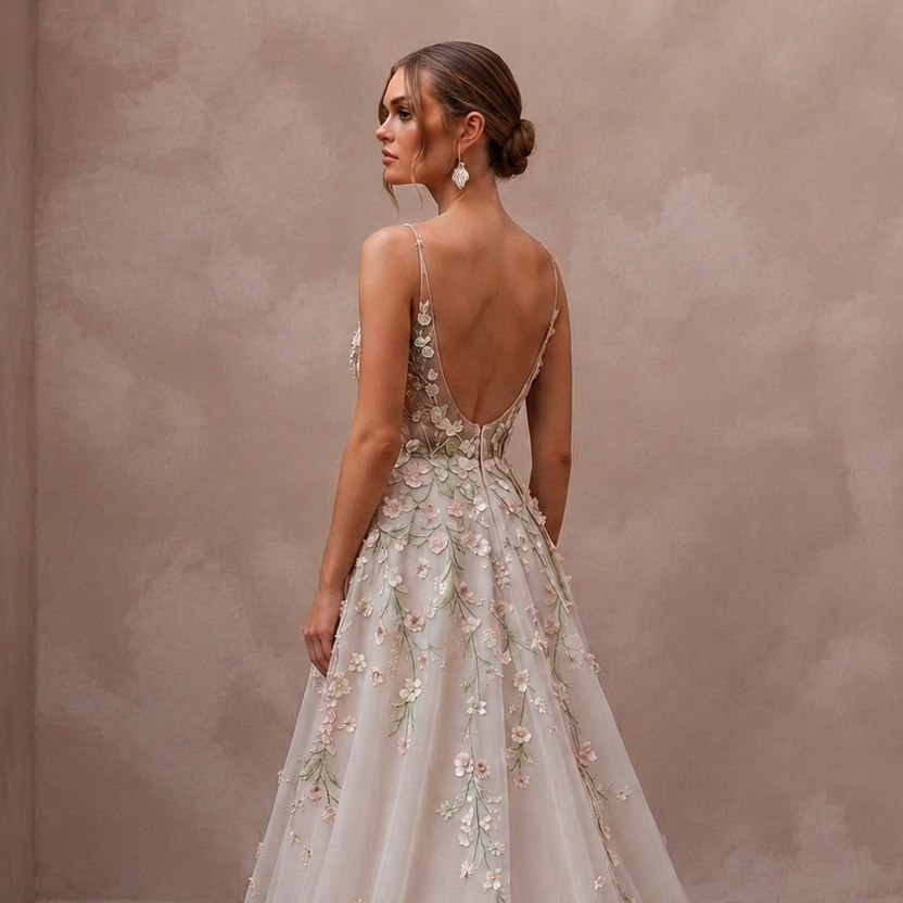 Spring Wedding Dresses with Bloom-Inspired Embroidery