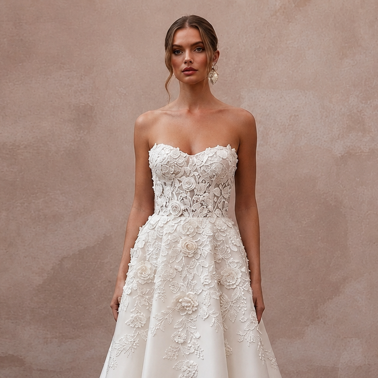 Spring Wedding Dresses with Bloom-Inspired Lace Patterns