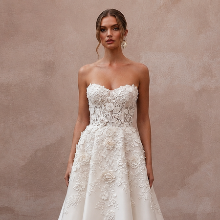 Spring Wedding Dresses with Bloom-Inspired Lace Patterns