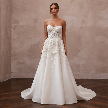 Spring Wedding Dresses with Bloom-Inspired Lace Patterns