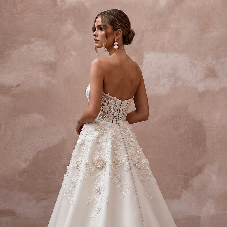 Spring Wedding Dresses with Bloom - Inspired Lace Patterns - Apparel & Accessories > Clothing > Wedding & Bridal Party Dresses > Wedding Dresses - Mignonette Bridal
