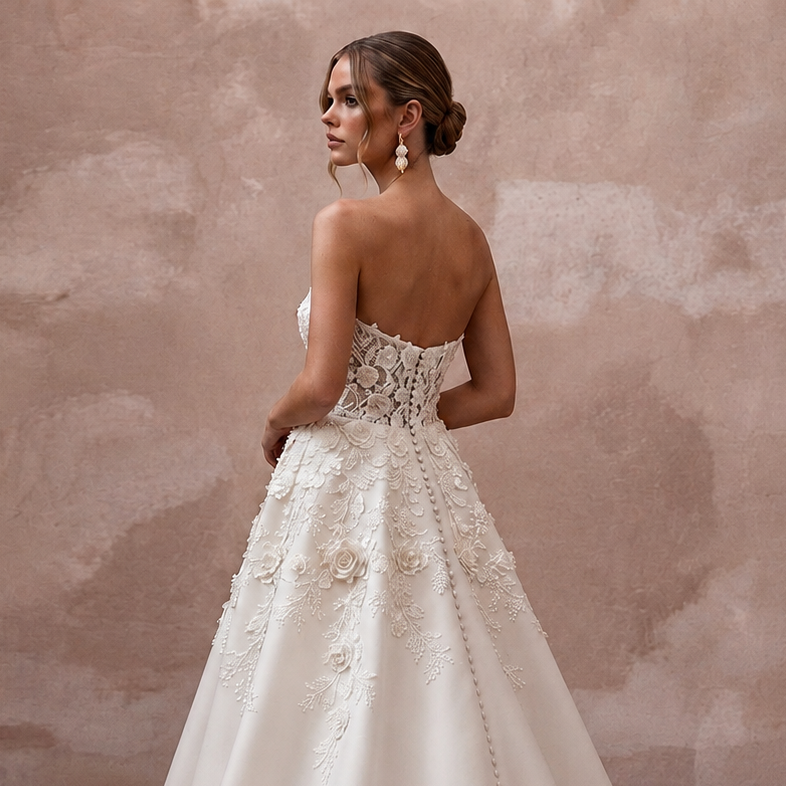 Spring Wedding Dresses with Bloom-Inspired Lace Patterns