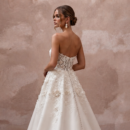 Spring Wedding Dresses with Bloom-Inspired Lace Patterns