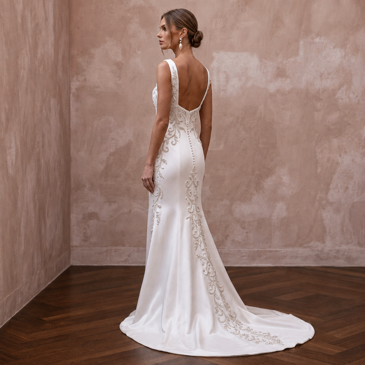Square Neck Satin Wedding Dresses with Timeless Style Secondary image