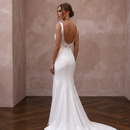 Square Neck Wedding Dresses with Satin Simplicity