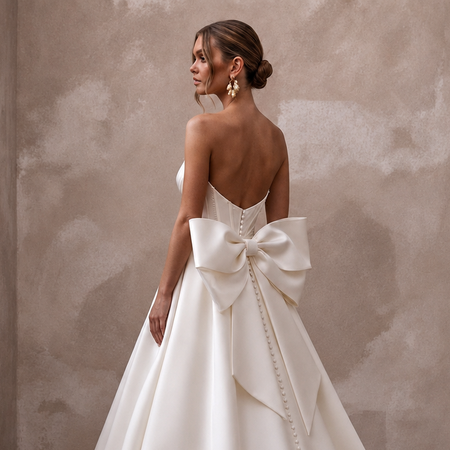 Strapless Wedding Dresses with Draped Satin Bodices