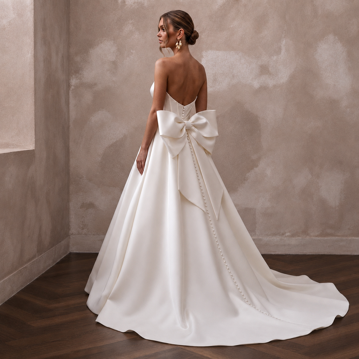 Strapless Wedding Dresses with Draped Satin Bodices Secondary image
