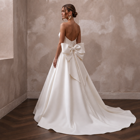 Strapless Wedding Dresses with Draped Satin Bodices