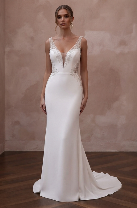 Stretch Crepe Wedding Dresses with Comfortable Fit