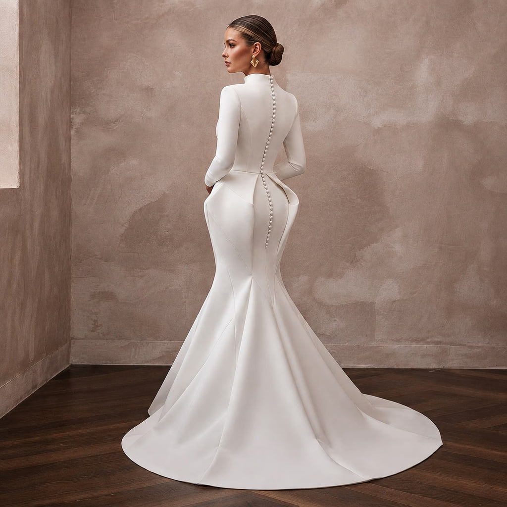 Stretch Crepe Wedding Dresses with Sculpted Fit - Apparel & Accessories > Clothing > Wedding & Bridal Party Dresses > Wedding Dresses - Mignonette Bridal